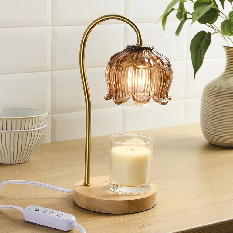 Home D\u00e9cor Collection Brown 13" Candle Warmer Lamp | Walmart (US)
