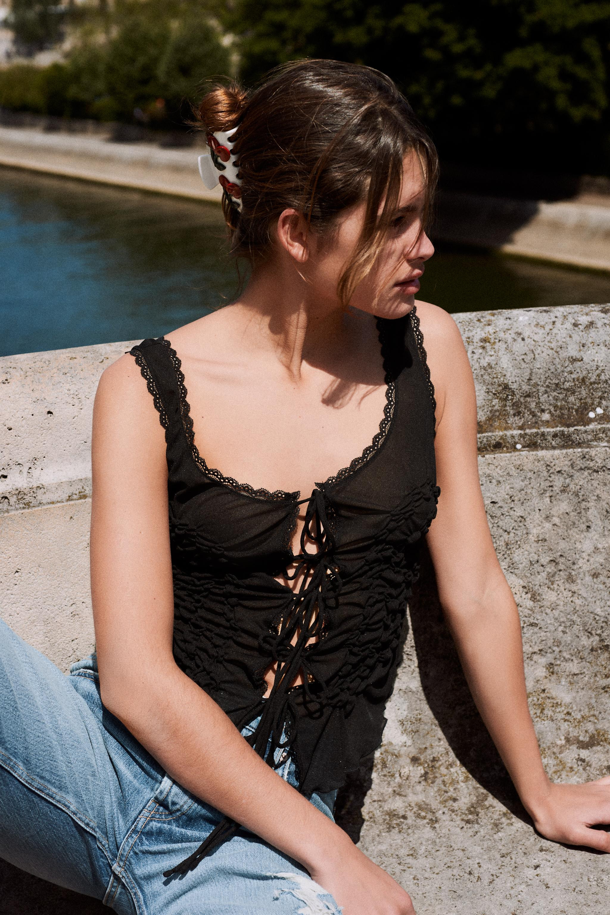 TIED RUCHED TOP | Zara US