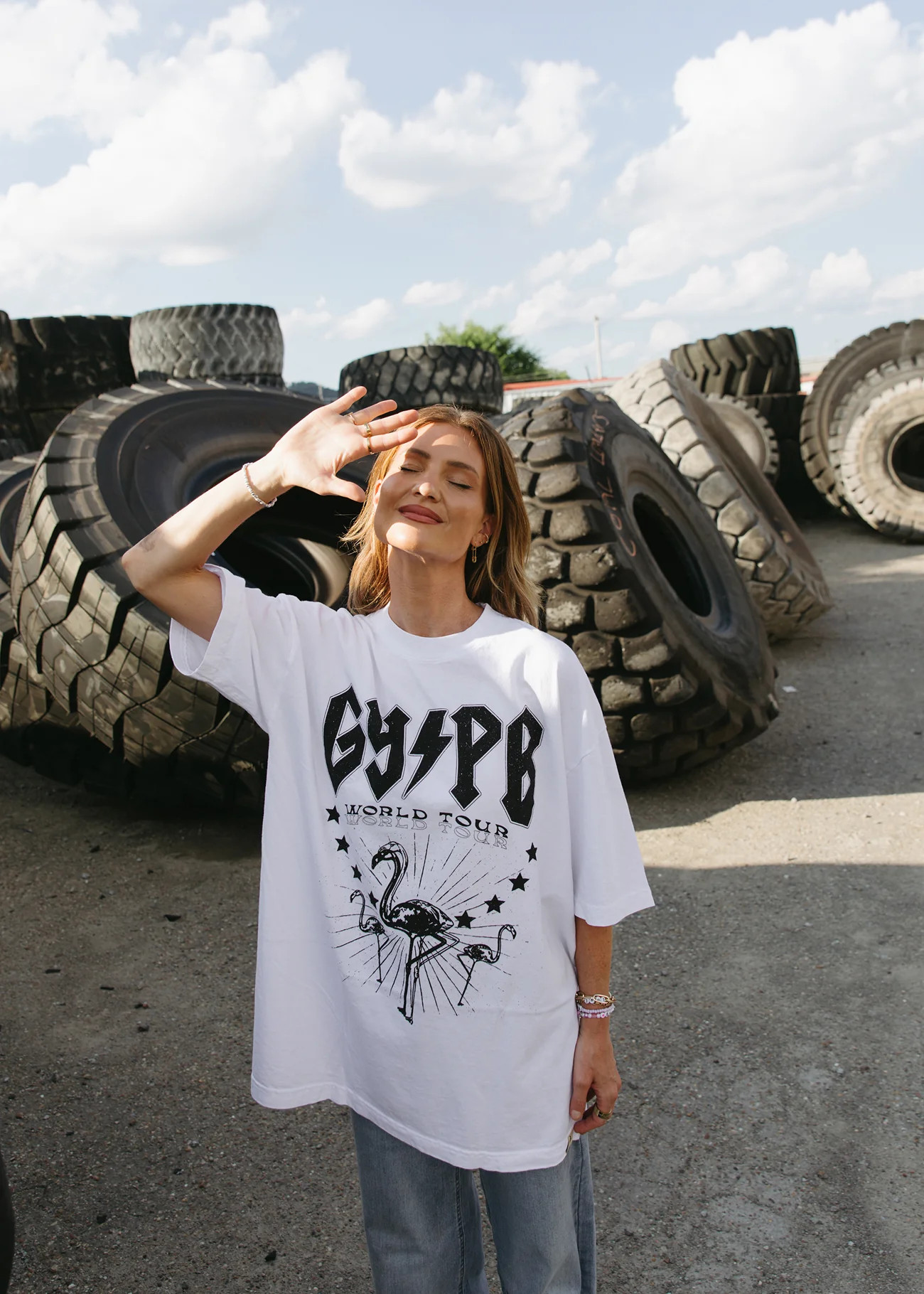 Thunderstruck White Tee | Get Your Pink Back