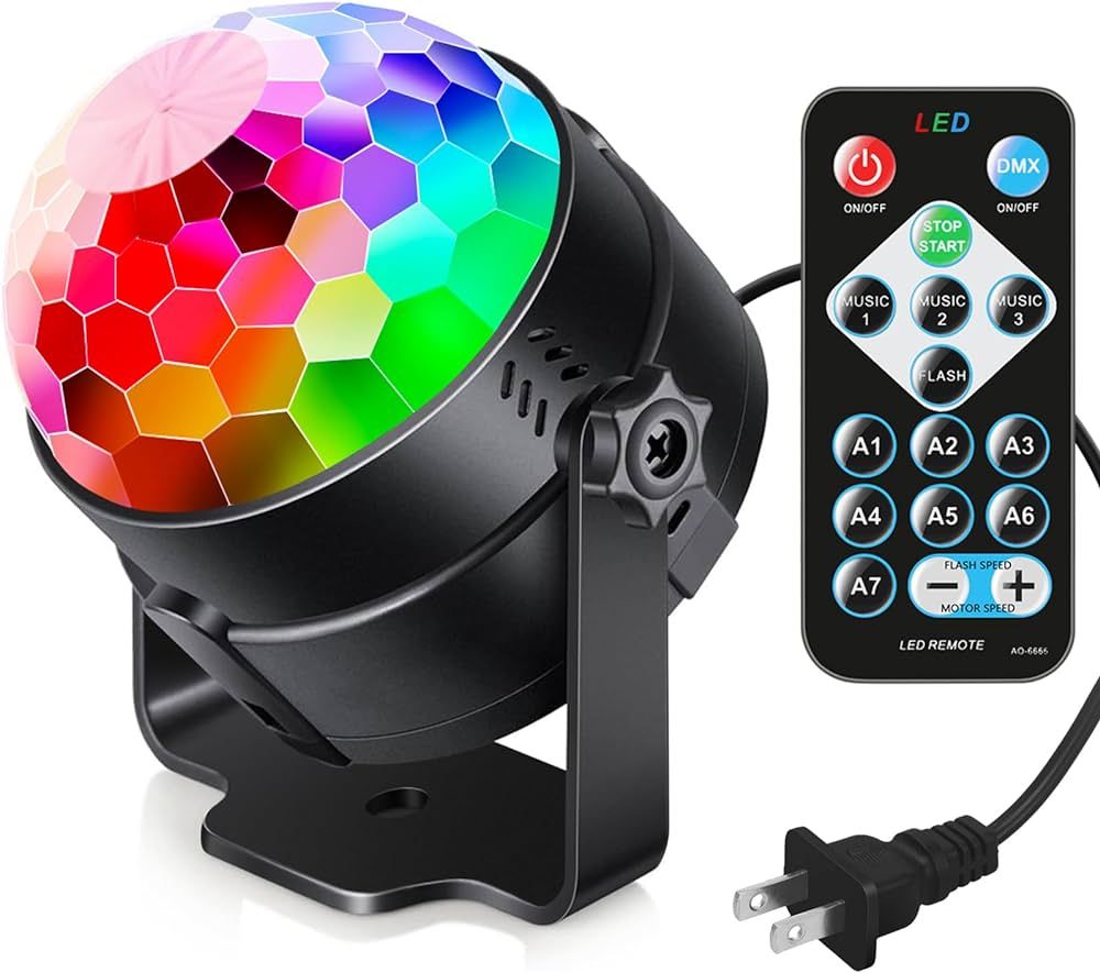 Luditek Sound Activated Party Lights with Remote Control Dj Lighting, Disco Ball Strobe Lamp 7 Mo... | Amazon (US)