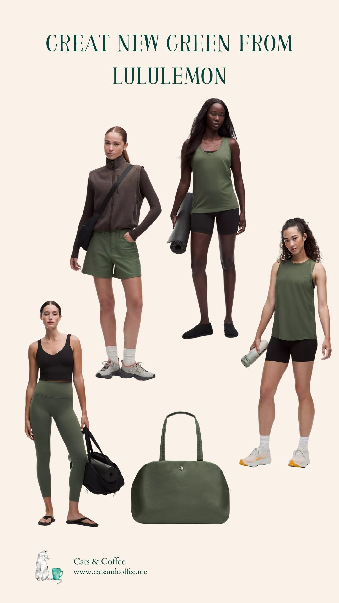 This muted sage green from Lululemon caught my eye immediately — it's one of those shades that feels elevated without trying too hard. Leggings, tanks, bags, shorts — they have it in practically everything. Such a versatile neutral for any workout wardrobe. 

 #LTKfitnessgoals #LTKActive #LTKMidsize
