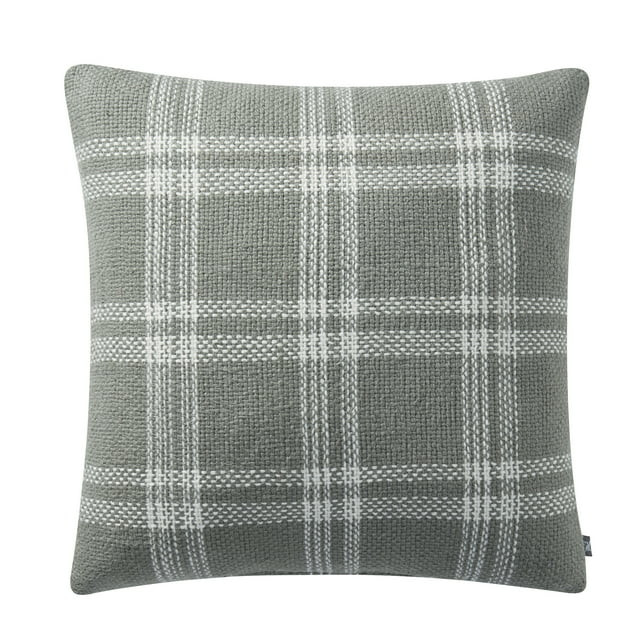 My Texas House 20" x 20" Emerson Reversible Green Plaid Cotton Decorative Pillow | Walmart (US)