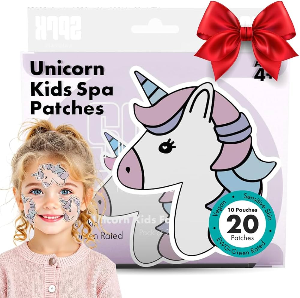 Unicorn Kids Face Masks Skincare Set (20pcs), Organic Vegan & Kid Safe Skin Care Ages 4+, Cute An... | Amazon (US)