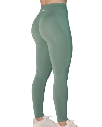 AUROLA Intensify Workout Leggings for Women Seamless Scrunch Tights Tummy Control Gym Fitness Girl Sport Active Yoga Pants (S, Iceberg Green) | Amazon (US)