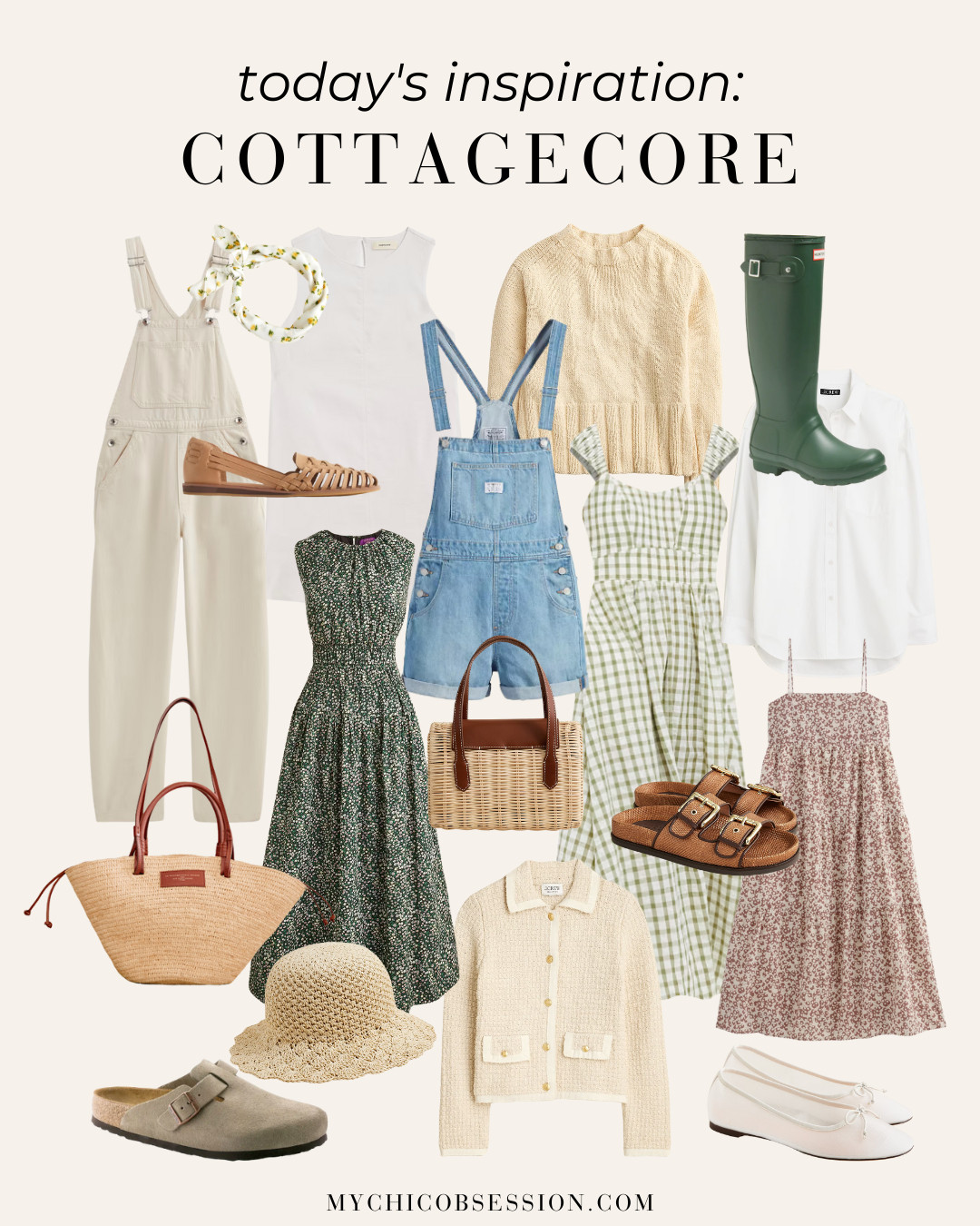 Today's inspiration for spring fashion: cottagecore. Lean into casual, feminine and practical pieces (like overalls and rain boots) for this chic spring style. 

 #LTKSeasonal #LTKStyleTip #LTKShoeCrush