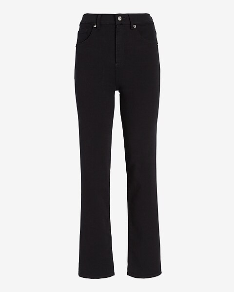 High Waisted Black Straight Ankle Jeans | Express