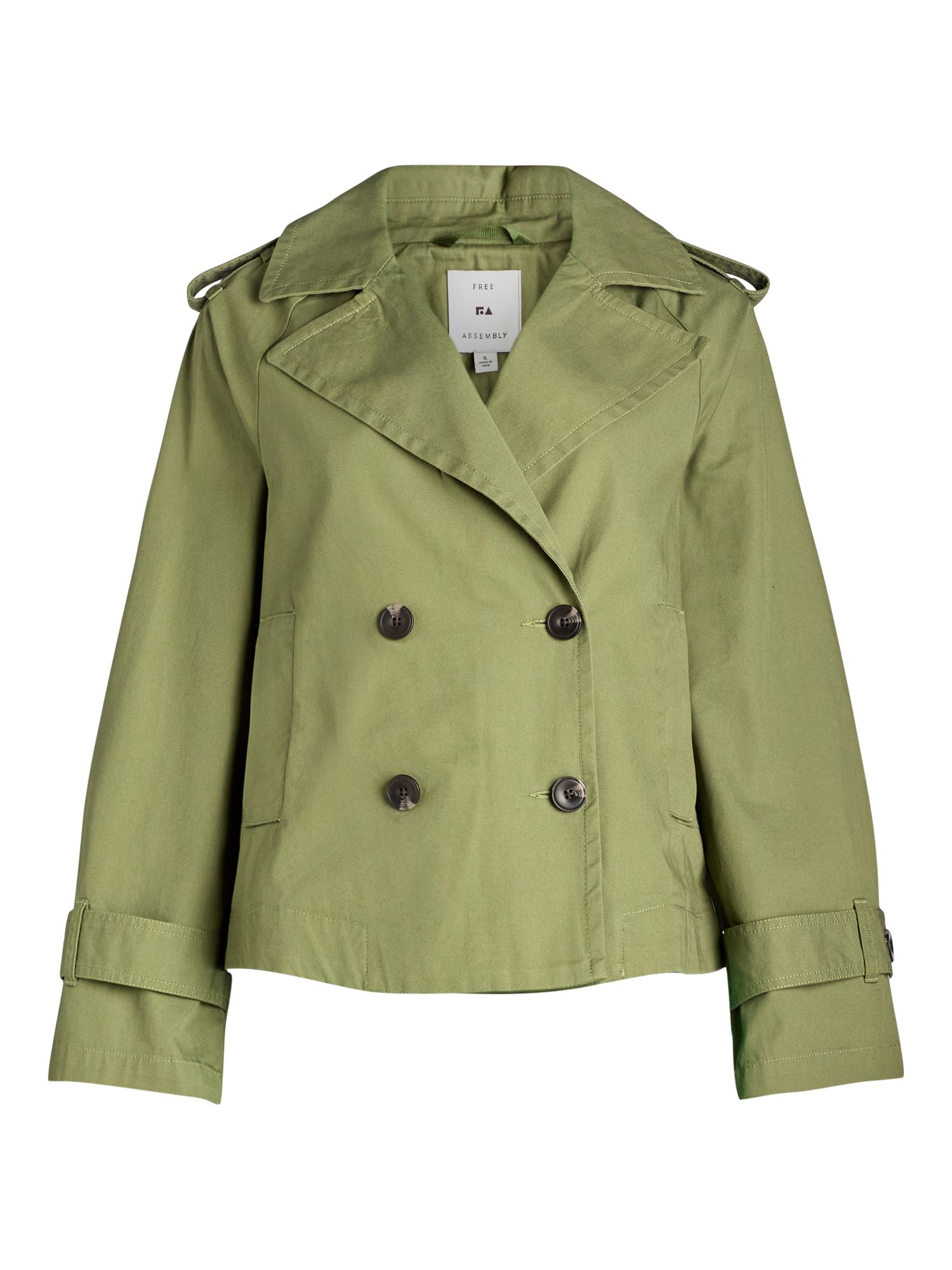 Free Assembly Women's Cropped Trench Coat, Sizes XS-XXL | Walmart (US)