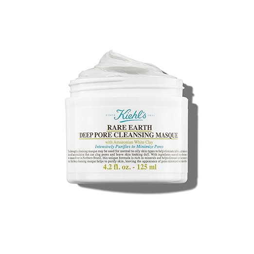 Kiehl's Rare Earth Deep Pore Cleansing Mask, Oil-Minimizing Face Mask for Clogged Pores, Detoxifi... | Amazon (US)