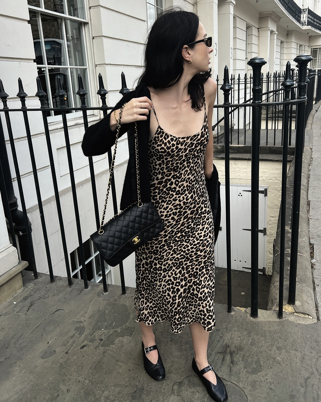 leopard print dress, leopard print, black cardigan, cardigan, ballet flats, buckle flats, sunglasses, reformation, sezane, cos, mango, abercrombie & fitch, arket, dmy sunglasses, transitional style, transeasonal style, autumn outfits 

#FashionMonth #LTKeurope #LTKautumn