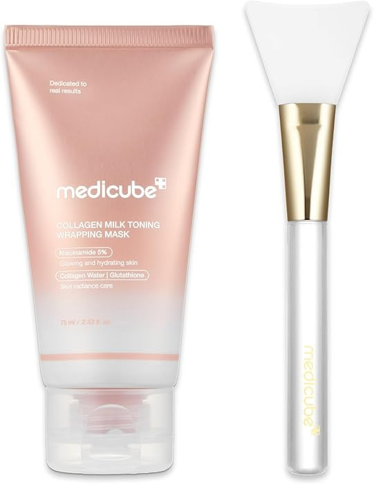 medicube Collagen Milky Glazed Wrapping Mask & Jelly Brush Duo | Daytime Wrapping Mask for Instan... | Amazon (US)
