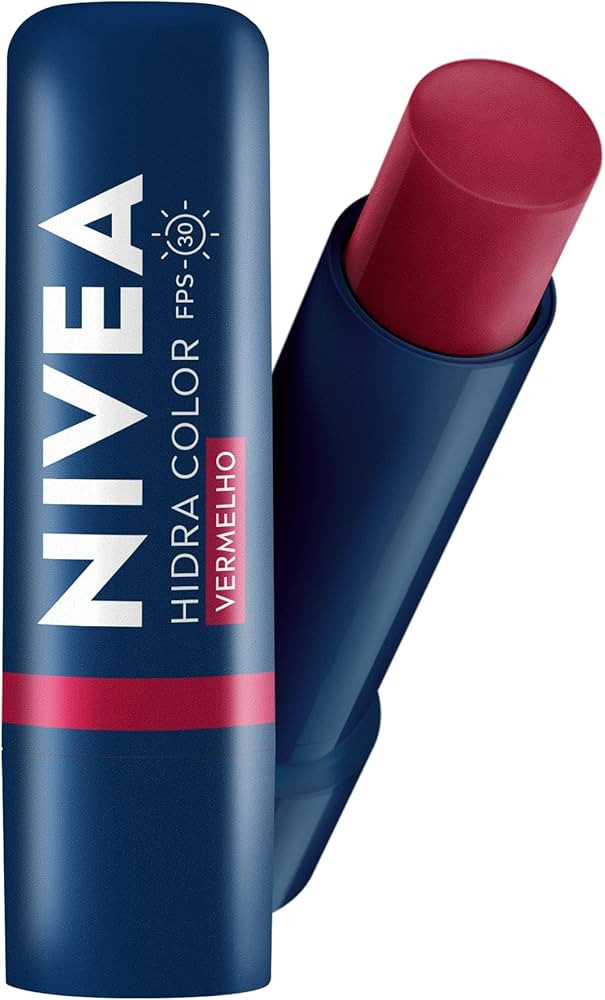 NIVEA Hidratante Labial Hidra Color 2 em 1 Vermelho 4,8g - Combina cor intensa e hidratação enr... | Amazon (BR)