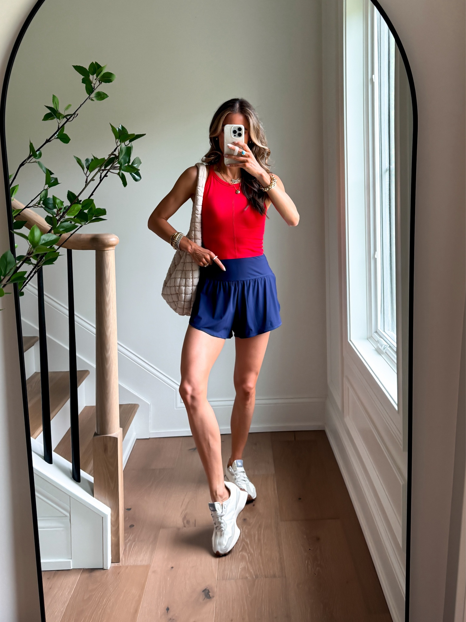 Molded cup workout tank top - won’t get mishappen in the wash! I’m wearing a xsmall - fits true to size. Shorts are also my true to size small.

#LTKootd #LTKfitnessgoals #LTKActive