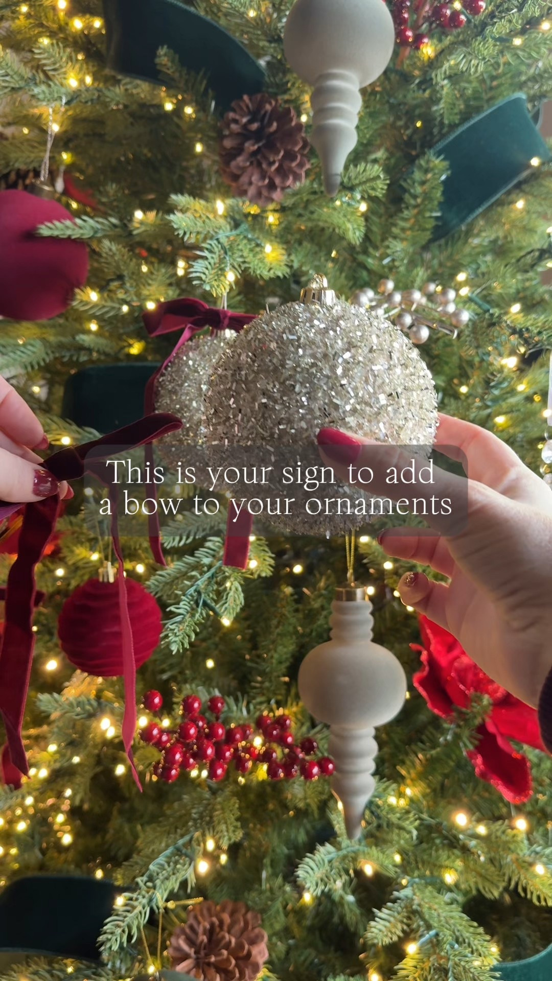 A super cute way to elevate your Christmas ornaments with these Amazon bows! 😍

#LTKHoliday #LTKHome