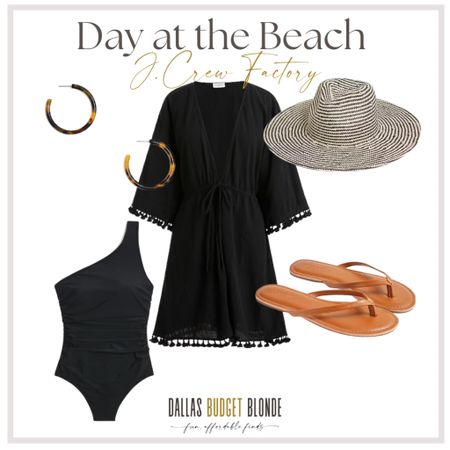 One stop shopping for this whole look. Regularly over $300 for the look. Today it’s $119 PLUS another 20% off all pieces.
The ruched one shoulder swimsuit is classy and flattering and the front tie cover up is super cute for reading a book in your beach chair 🏝️ 
J.Crew Factory Summer outfit 💕

#LTKunder50 #LTKswim #LTKtravel
