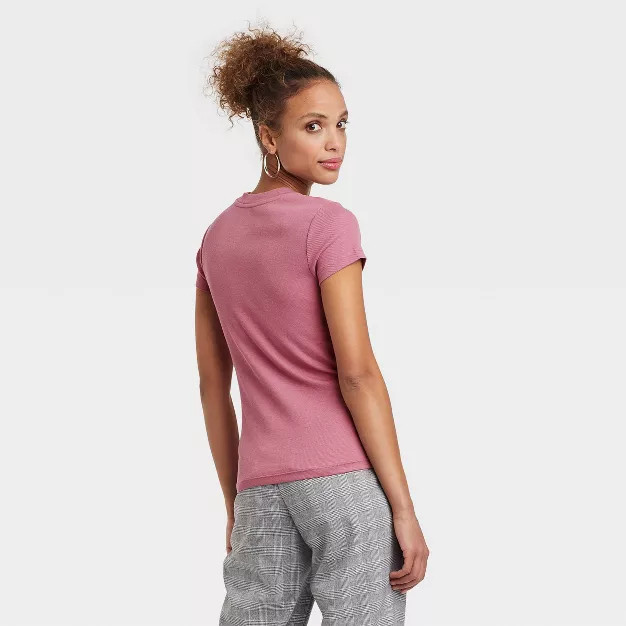 Women's Short Sleeve Ribbed T-Shirt - A New Day™ | Target