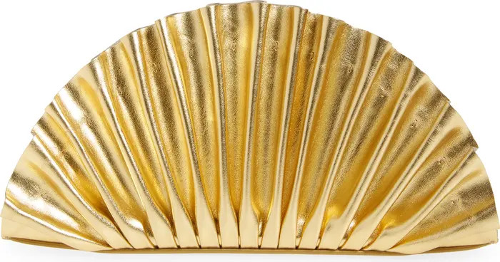 Mini Nala Metallic Leather Fan Clutch | Nordstrom