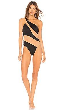 Norma Kamali Snake Mesh Mio One Piece in Black from Revolve.com | Revolve Clothing (Global)