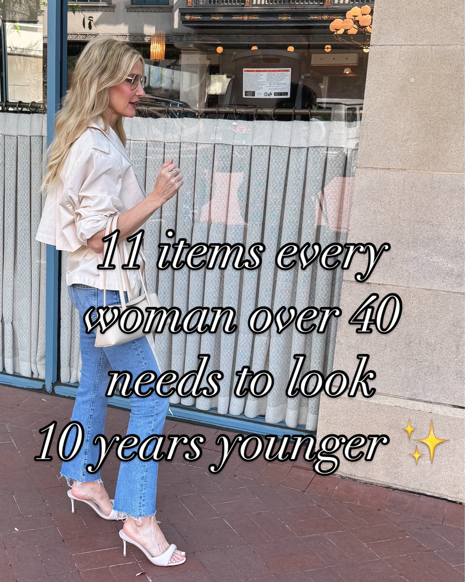 11 items every woman over 40 needs to look 10 years younger ✨

A great pair of denim. These Mother Hustler jeans are insanely flattering and the fit is impeccable.

A cropped jacket. I love this faux suede jacket by Blank NYC. The cropped fit helps elongate your legs and creates a slimmer silhouette.

A sexy top. This blue halter top is perfect for date night or girls’ night out.

A classic white button-down. Timeless, chic, and so versatile. I love it paired with this denim skirt and kitten heels.

Fabulous heels. These Steve Madden ivory mesh heels are my absolute favorites. The pointy toe makes your legs look longer instantly.

A slip dress. You can never go wrong with a classic slip dress, and this slate blue one is absolutely beautiful.

Something in a color that flatters your skin tone and hair color. Blue is one of my best colors, so I love this monochromatic blue look.

A go-to belt. A belt instantly highlights your waist and pulls an outfit together. I wear this tan belt with the silver buckle constantly.

A brow pencil. Filling in your brows truly makes a world of difference. I’ve used the Tom Ford Brow Pencil in Taupe for over 5 years and still swear by it.

A modern handbag. This black Quince bag is sleek, chic, and elevates every outfit.

The perfect lip combo. My current favorite is MAC Lip Liner in Soar paired with Patrick Ta lipstick in Flushed 💋

#LTKootd #LTKgrwm #LTKdayinmylife