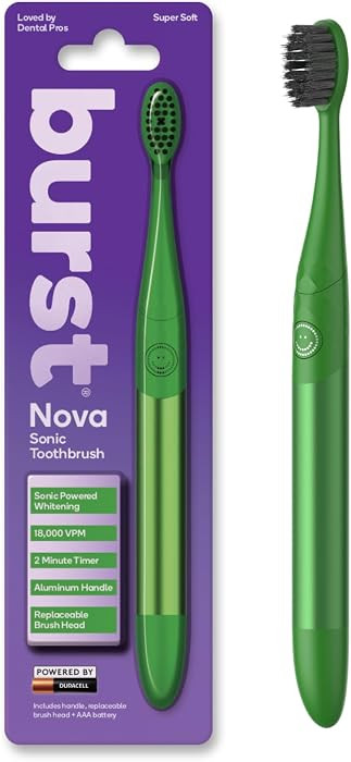 Burst Nova Toothbrush (Green) | Sonic Powered Teeth Whitening | Super-Soft Bristles | 18000 VPM |... | Amazon (US)