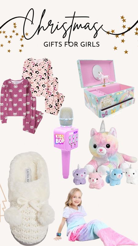 Christmas gift ideas for girls
#girls #gifts #amazon #slippers #pajamas #plushies #microphone #toys #trendy #Christmas 

#LTKkids #LTKHoliday #LTKGiftGuide