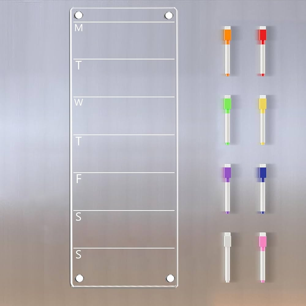 Magnetic Weekly Planner for Fridge Magnetic Menu Board for Fridge 6"x17" Weekly Menu Board Weekly... | Amazon (US)