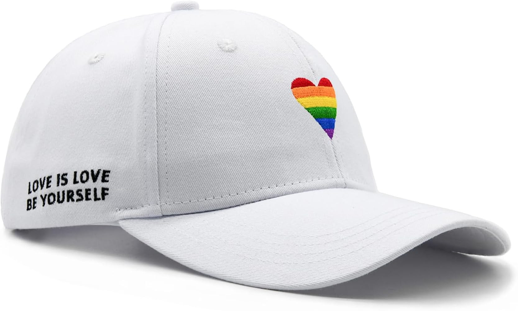 LGBT Pride Baseball Hat, Embroidered Rainbow Heart Hat, Adjustable Gay Lesbian Love Cap for Men W... | Amazon (US)