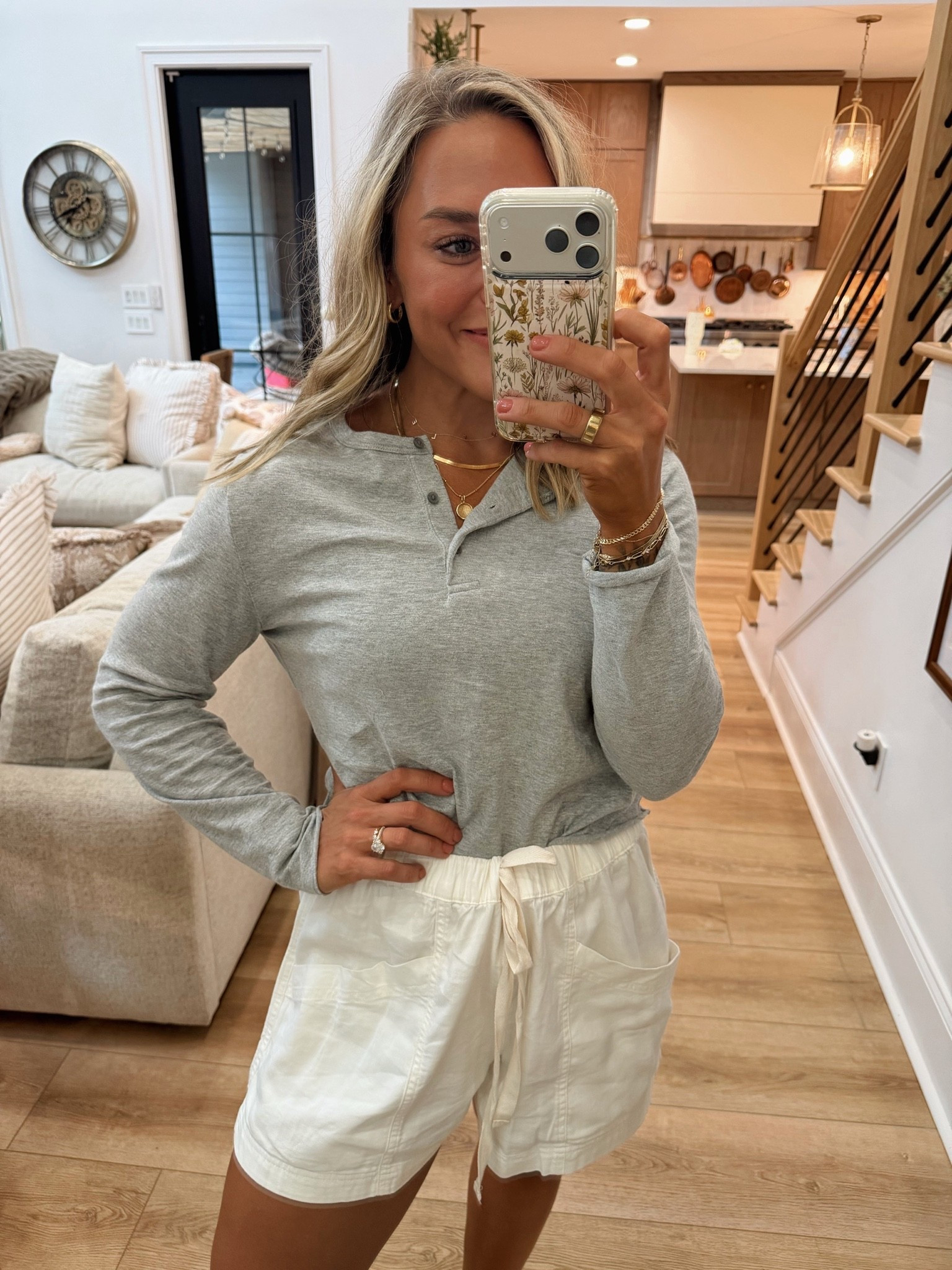 Love this vintage long sleeve w/ the COMFIEST FLOWY shorts for summer 🤍🌞wearing a M in both! 

Ootd / summer style / @Target / cute / casual / Holley Gabrielle

#LTKootd #LTKSeasonal #LTKPetite