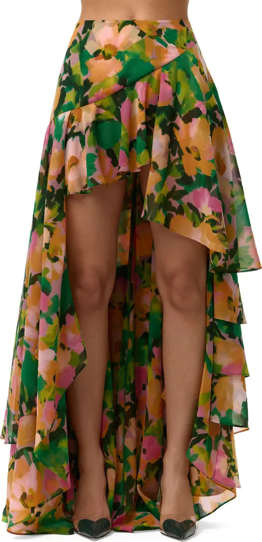 Asymmetric Ruffle Chiffon High-Low Skirt | Nordstrom