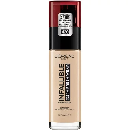 L Oreal Paris Infallible Fresh Wear 32 Hr Liquid Foundation Makeup 400 True Beige 1 fl oz | Walmart (US)