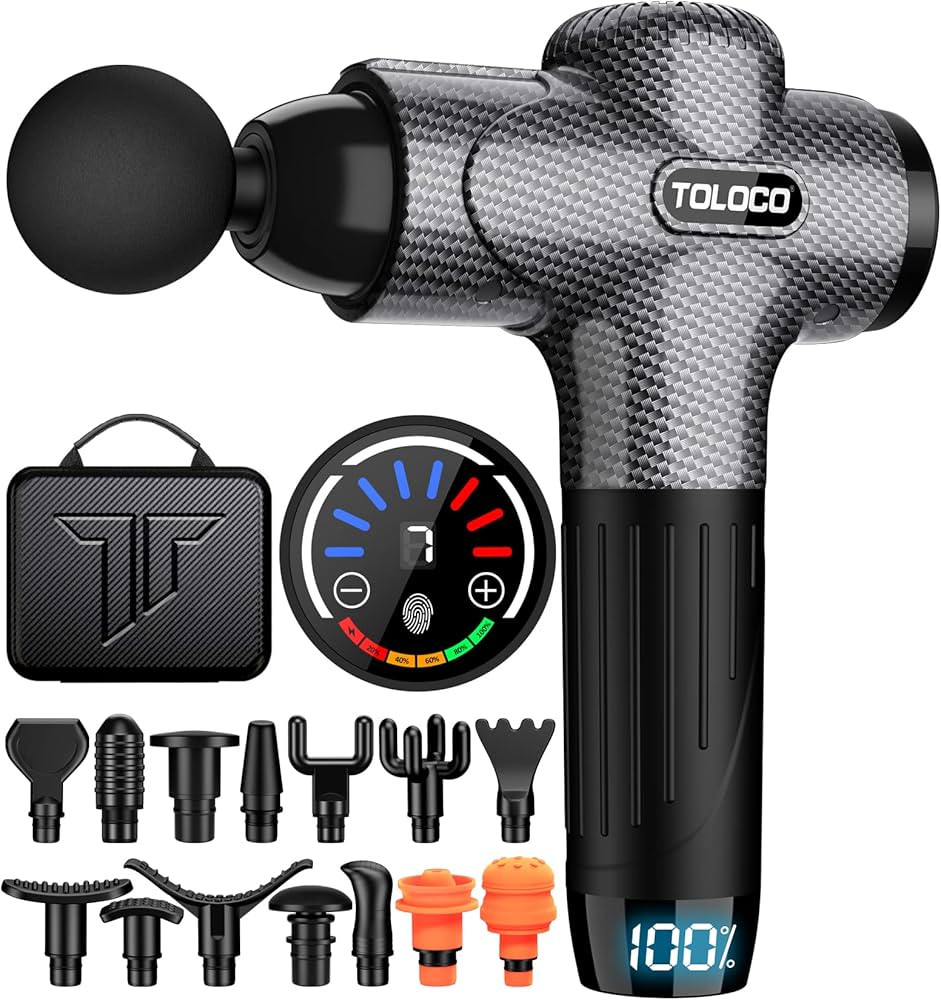 TOLOCO Massage Gun, Upgrade Deep Tissue Back Massager with 15 Replacement Heads, Percussion Massa... | Amazon (US)