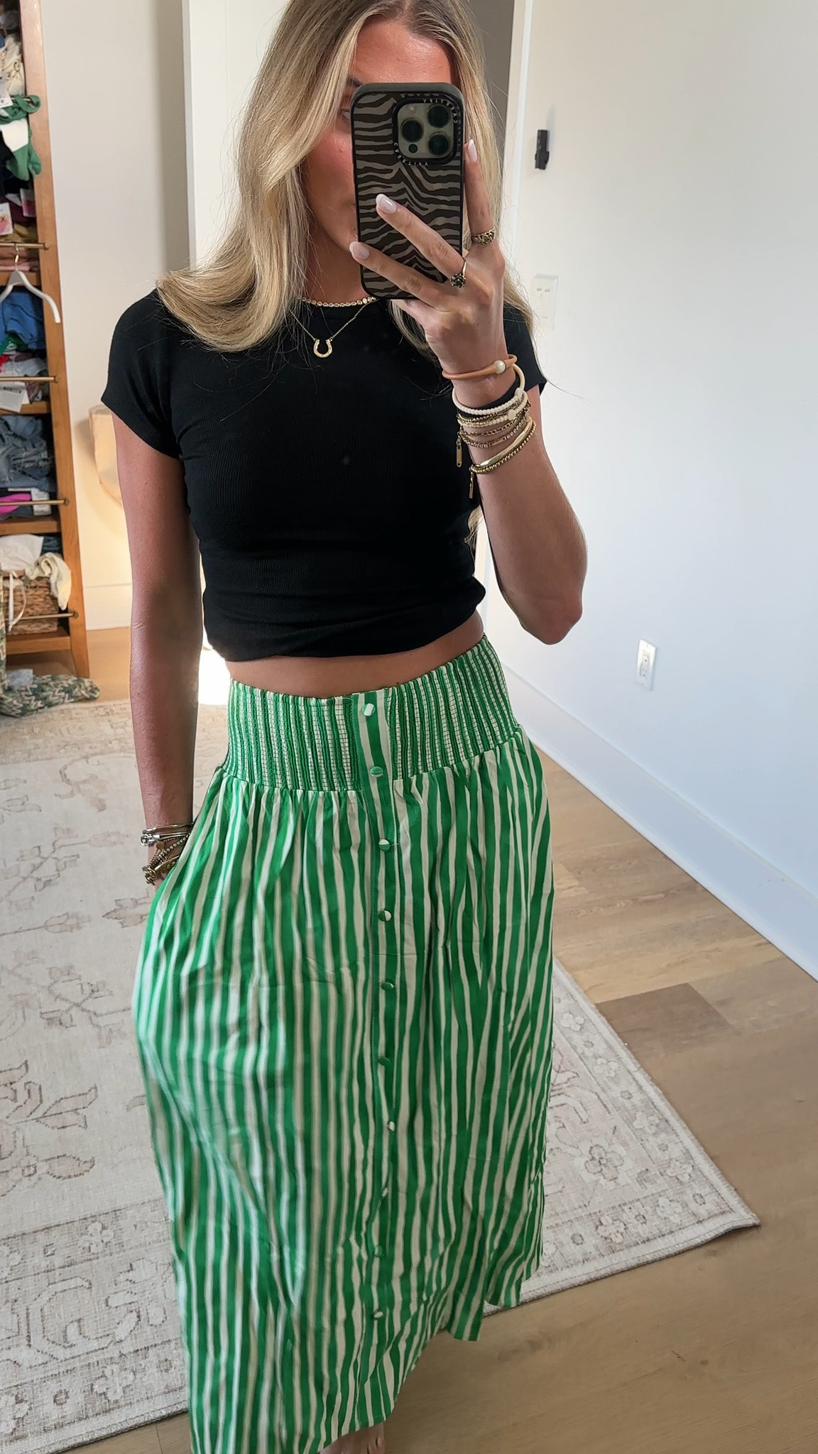 Amazon size small InterNos Womens Striped Maxi Skirt Trendy Front Buttons Elastic Waistband A-Line Boho Long Skirt with Pockets

#LTKootd #LTKSeasonal #LTKSaleAlert