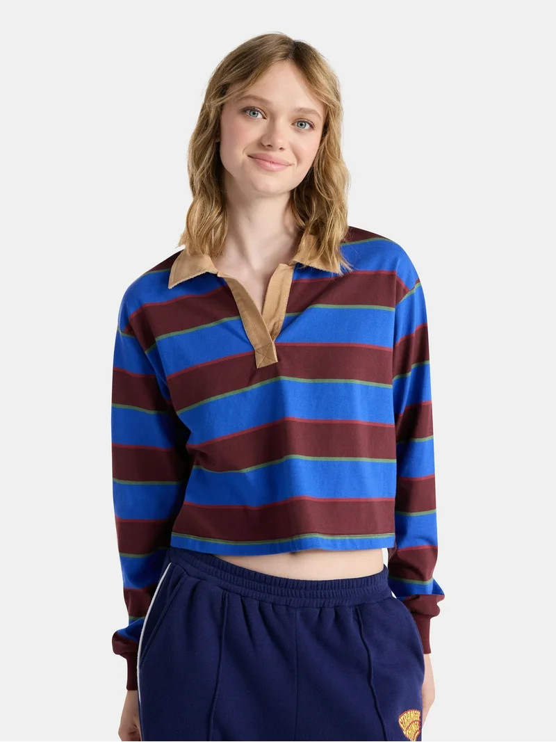 Netflix Stranger Things Cotton Rugby Polo from No Boundaries, Women’s and Women’s Plus | Walmart (US)
