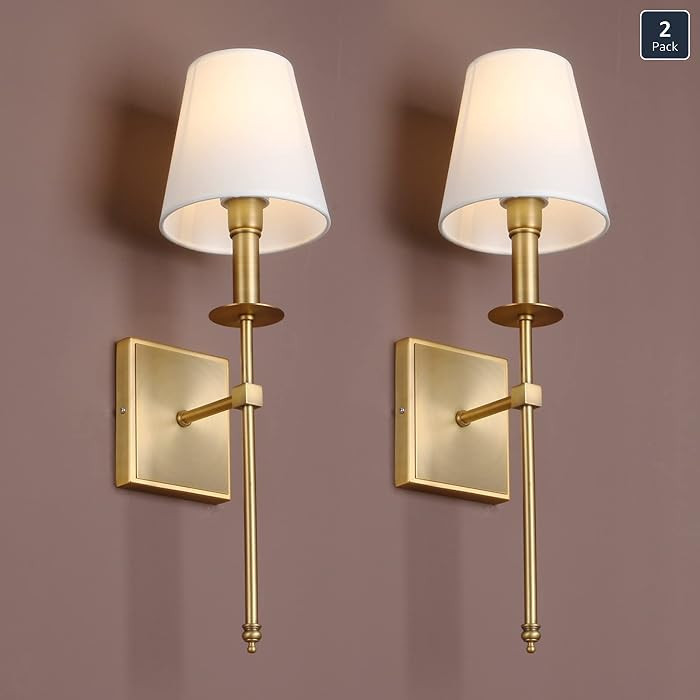 Yosoan Juego de 2 apliques de pared retro para interiores, estilo bohemio, latón industrial, ant... | Amazon (US)