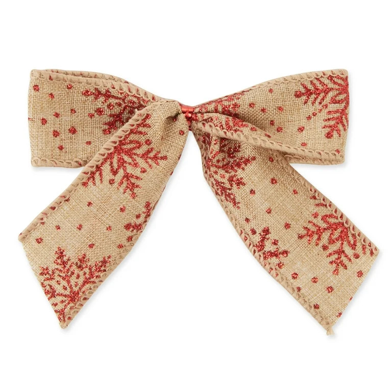 Holiday Time Red Snowflake Bows, 10 Count, 8.86" - Walmart.com | Walmart (US)