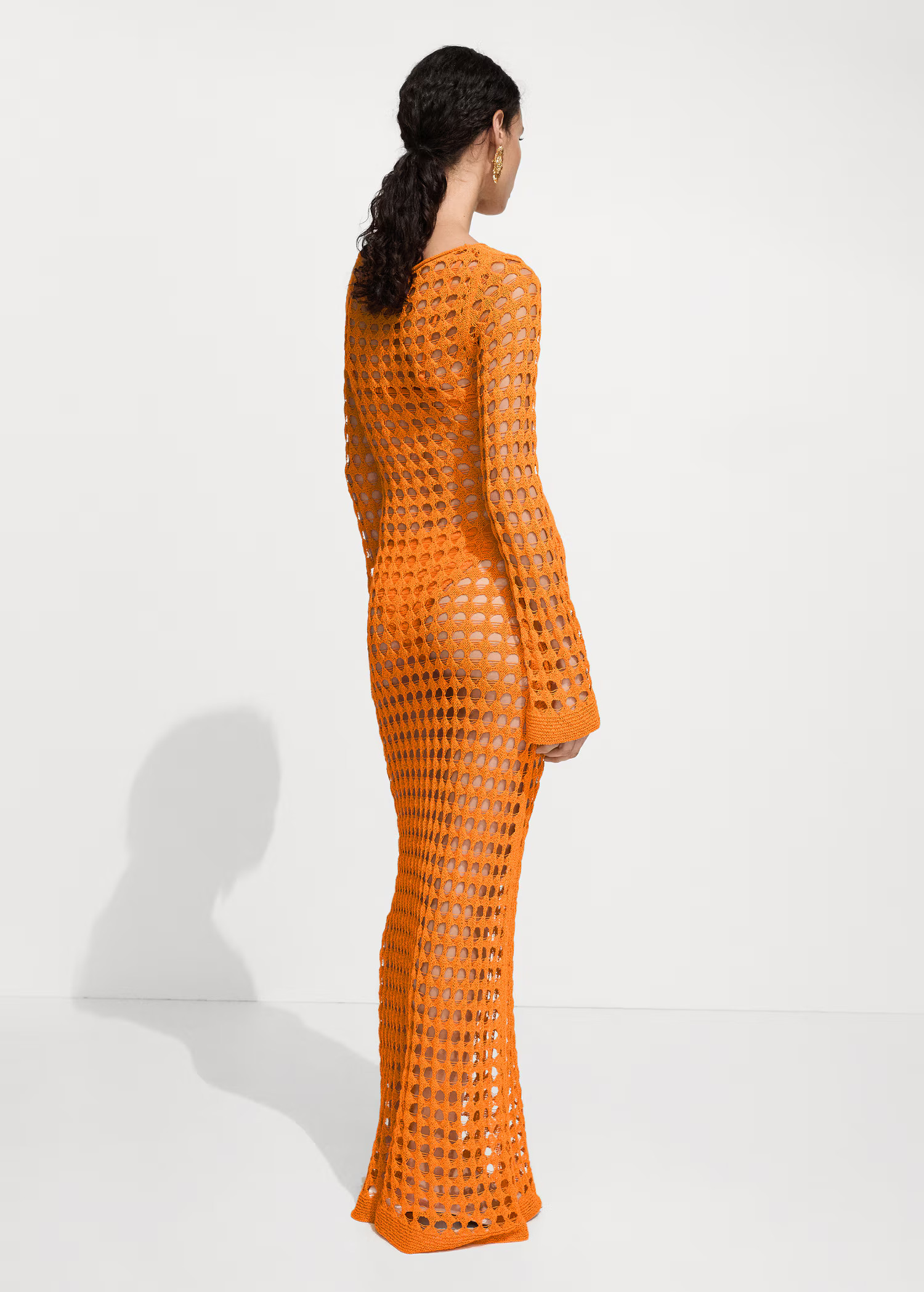 Long openwork knitted dress | MANGO (US)