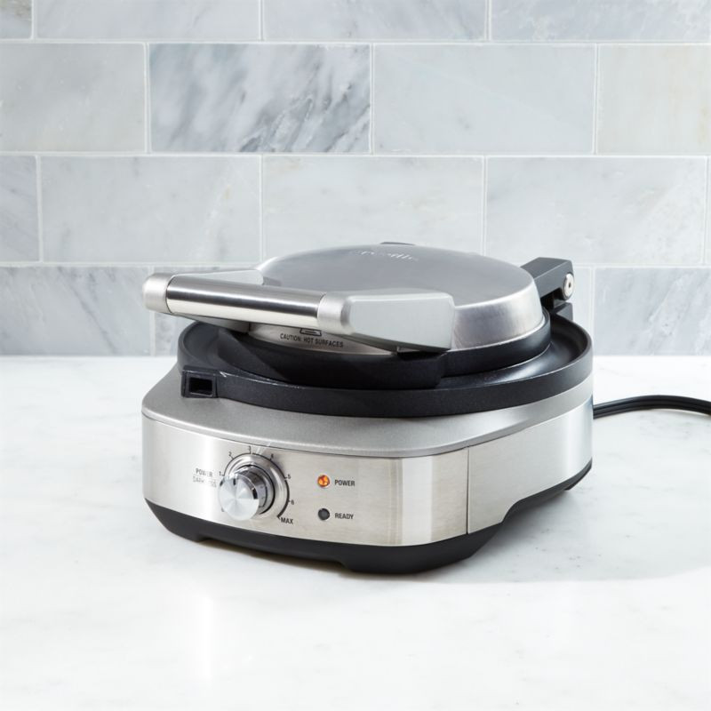 Breville No-Mess Waffle Round Waffle Maker + Reviews | Crate and Barrel | Crate & Barrel
