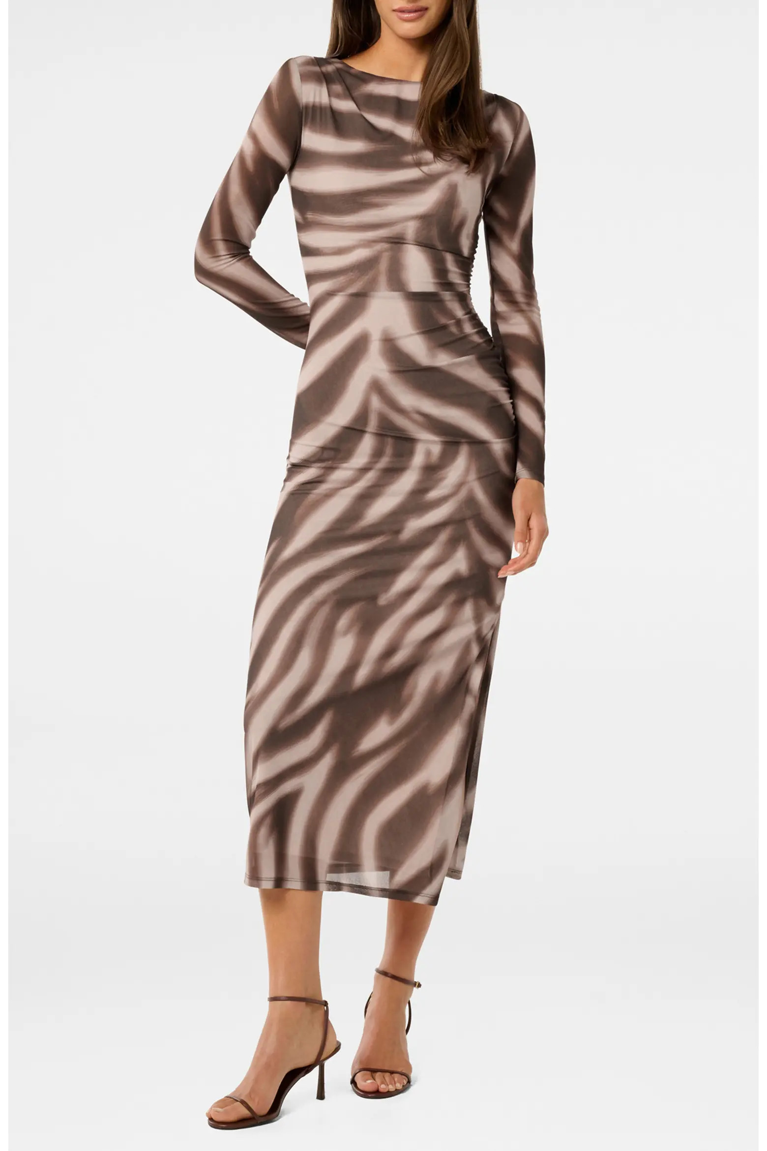 Alannah Floral Long Sleeve Mesh Midi Dress (Women) | Nordstrom | Nordstrom