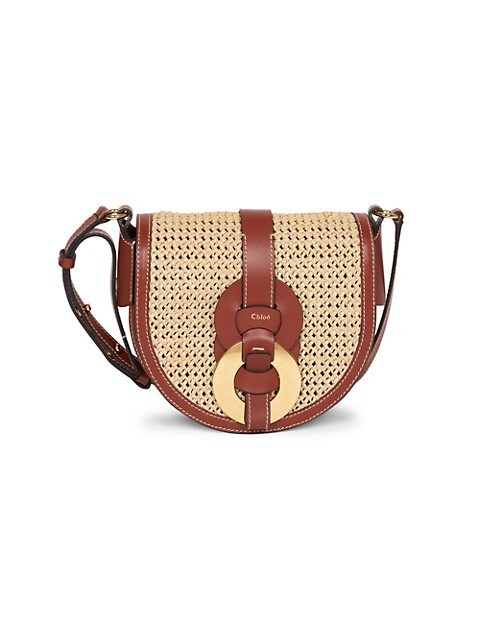 Darryl Raffia & Leather Saddle Bag | Saks Fifth Avenue