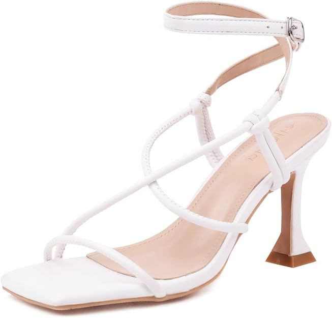 ETHSIETA Womens Strappy Slingback Heels Ankle Strap Stiletto Heeled Sandals | Amazon (US)