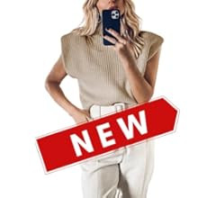 Himosyber Women's Solid Sleeveless Vest Elegant High Neck Stetchable Cap Sleeve Knit Sweater Tops | Amazon (US)