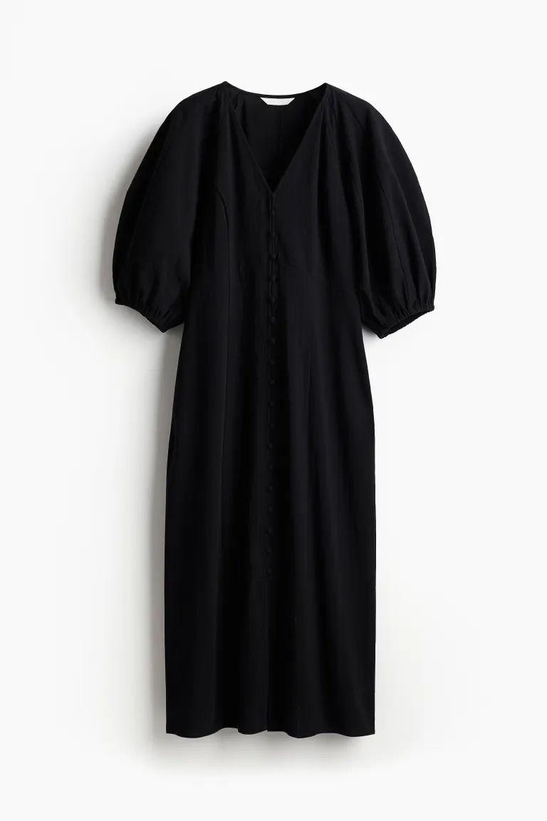 Button-front Dress - Black - Ladies | H&M US | H&M (US + CA)