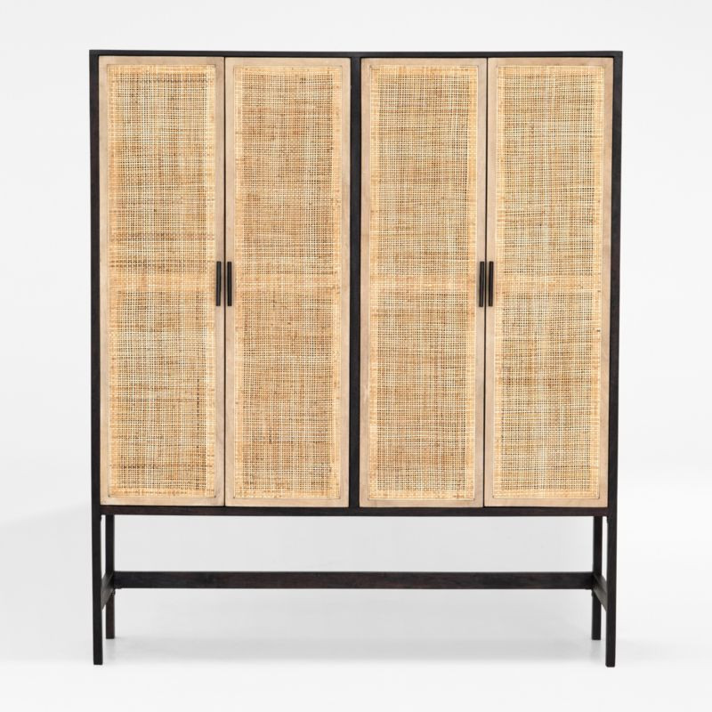 Libby Black Mango Wood Storage Cabinet with Doors | Crate & Barrel | Crate & Barrel