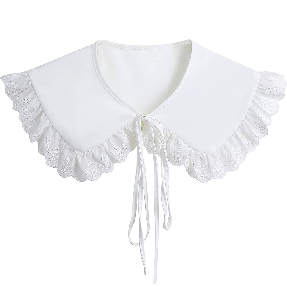 Elegtiskas Women’s Dechable False Collar Neck Ruff Mini Lace Cape Dickey Collar | Amazon (US)
