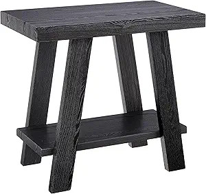 Roundhill Furniture Athens Contemporary Wood Shelf Side Table, Black | Amazon (US)