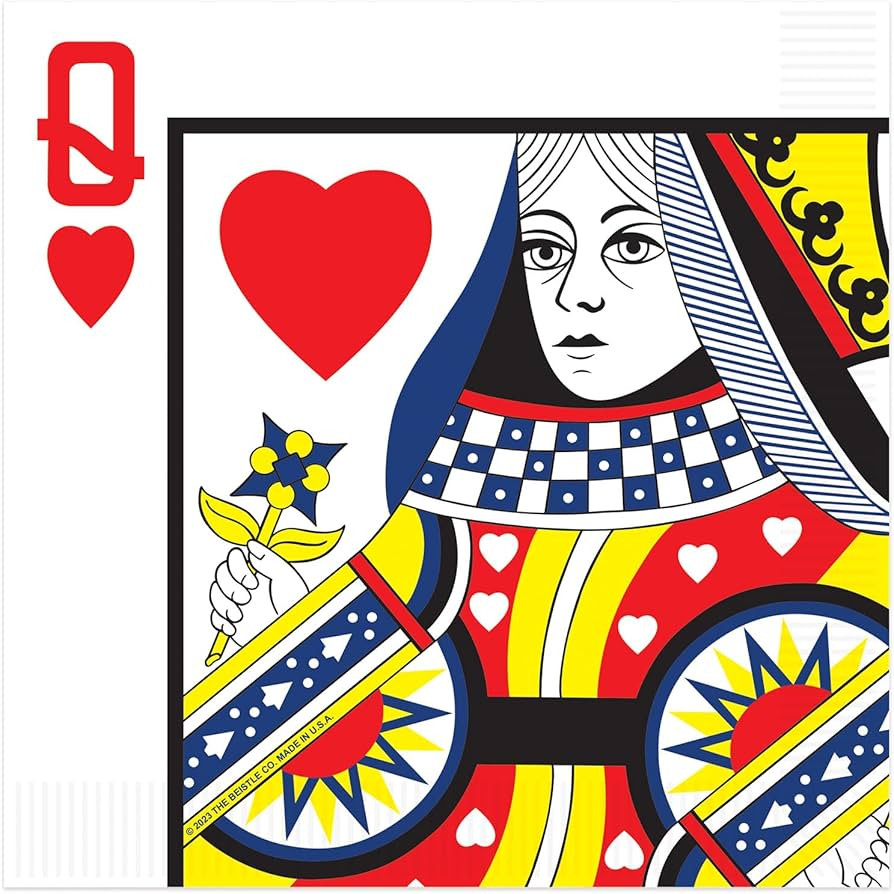 Beistle 32 Piece Queen Of Hearts Casino Themed Tableware Paper Napkins for Las Vegas Party Suppli... | Amazon (US)