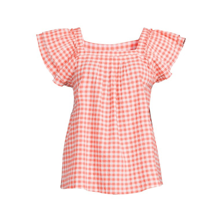 The Get Women's Pleated Ruffle Top | Walmart (US)
