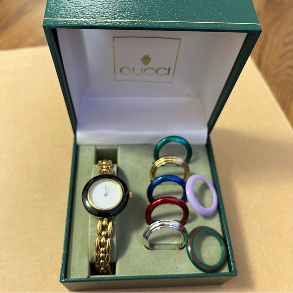 COPY - GUCCI Women’s Vintage 14K gold plated gold plated interchangeable bezel … | Poshmark