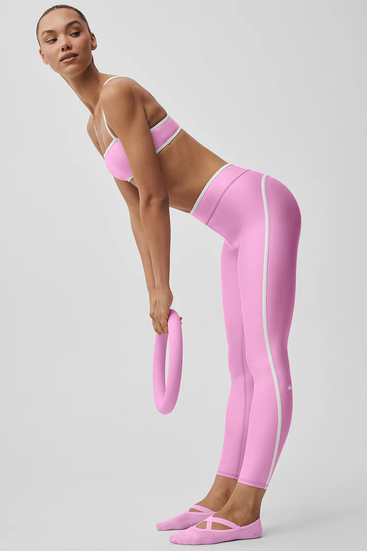 Airlift High Waist Charger 7/8 Legging - Candy Heart Pink/White | Alo Yoga (US)