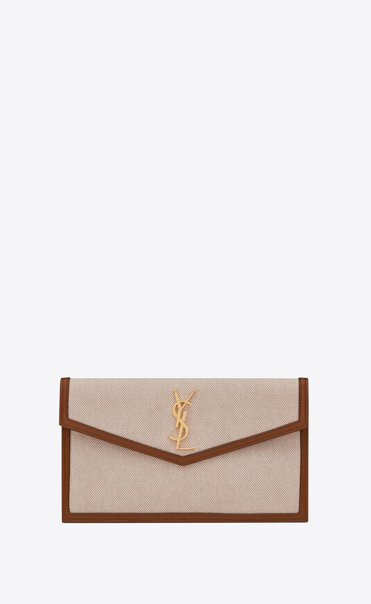 uptown pouch in canvas and smooth leather | Saint Laurent Inc. (Global)