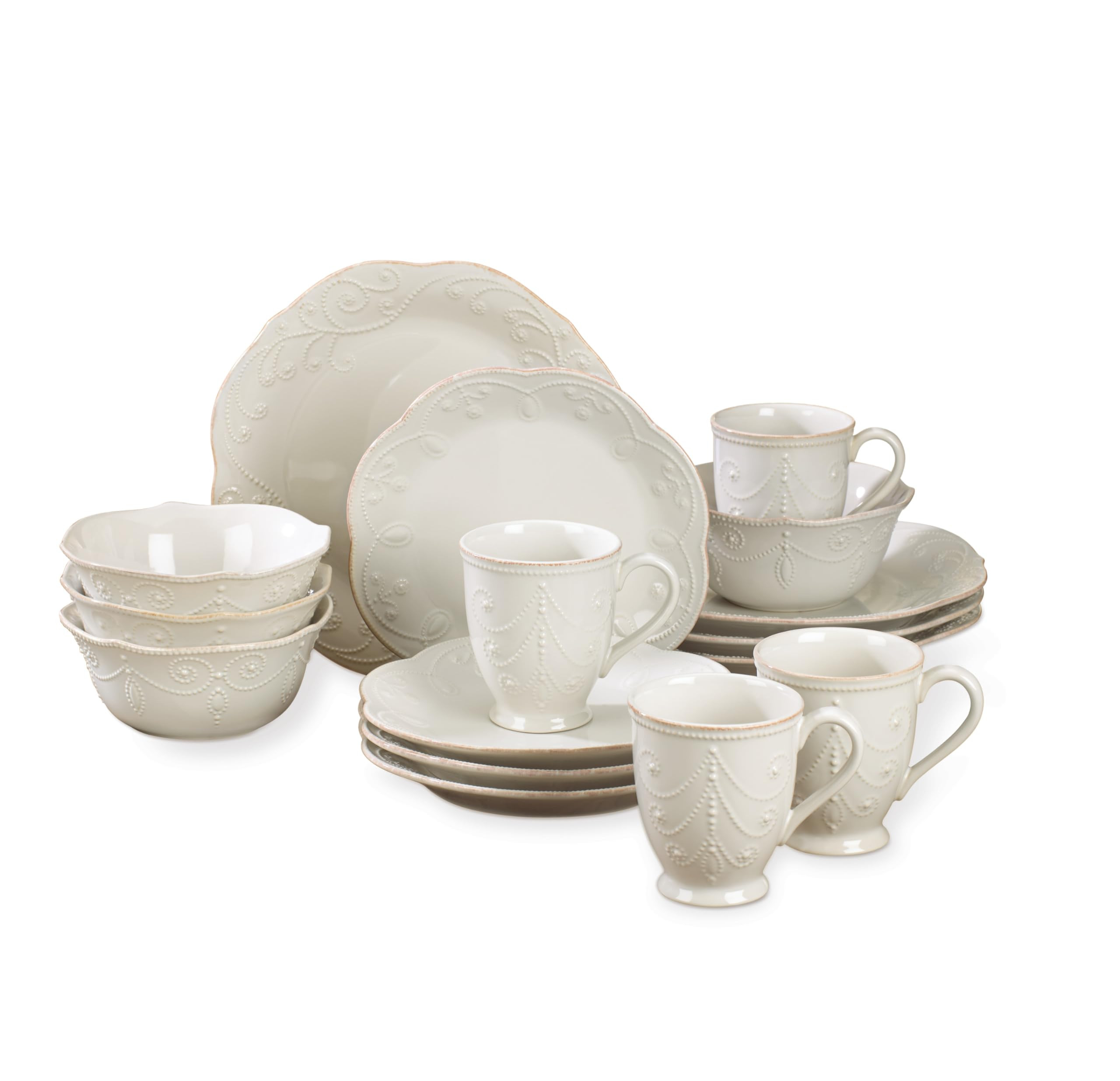 Lenox 851745 French Perle White 16-Piece Dinnerware Set | Amazon (US)